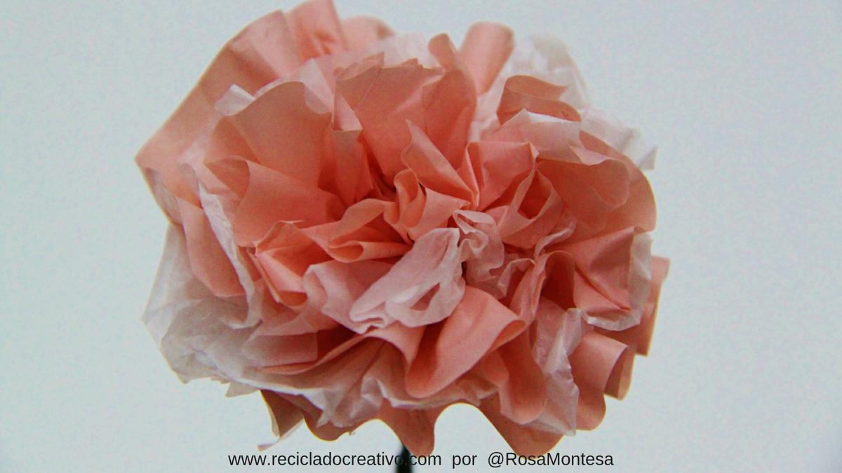 Flores claveles - bolsas plásticas recicladas