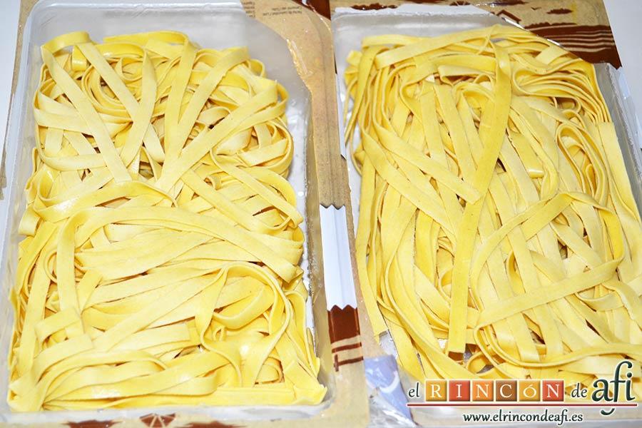 Tallarines alla boscaiola, preparar la pasta