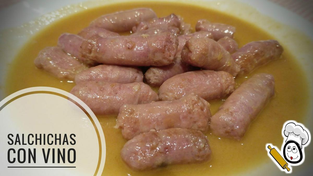 Salchichas salsa de vino