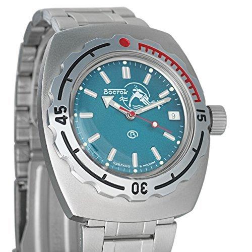 Vostok Buceador de anfibios Dude azul Rusia reloj WR 200 M 1967 diseño anfibios Diver # 090059
