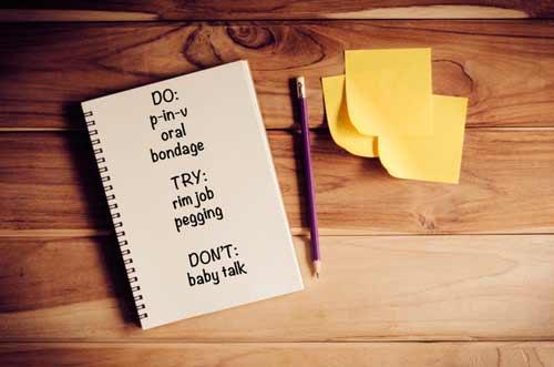 lista de fantasías sexuales