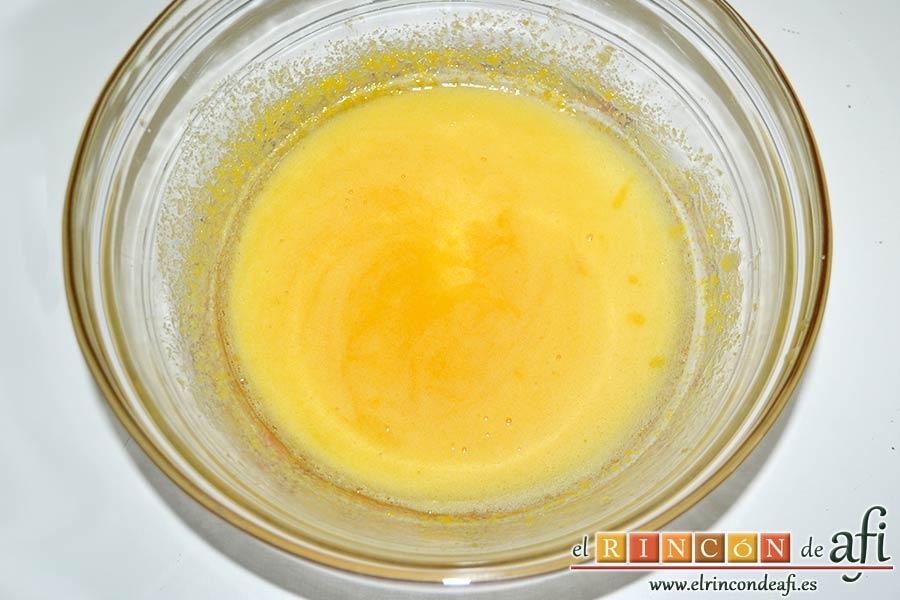 Tarta de chocolate negro y mousse de frambuesa, vigilar que la mezcla duplique su volumen