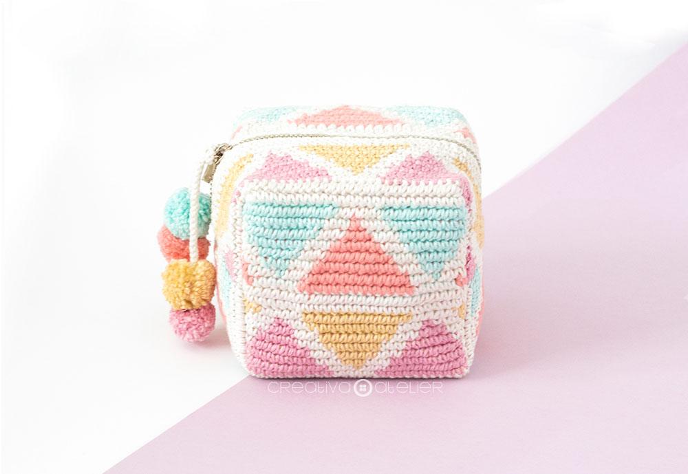 Cómo hacer un neceser tapestry a crochet de form cuadrada