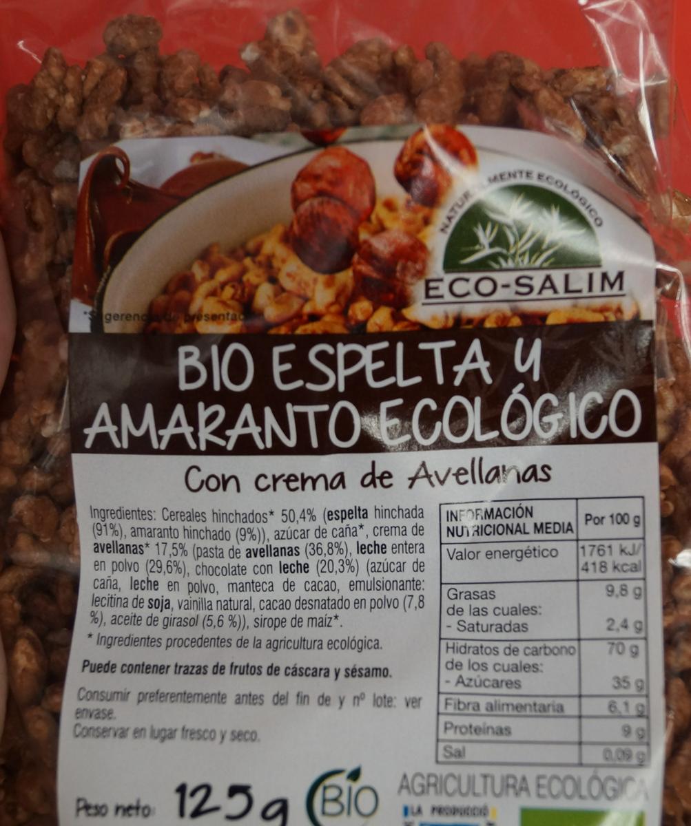 Espelta y Amaranto con chocolate