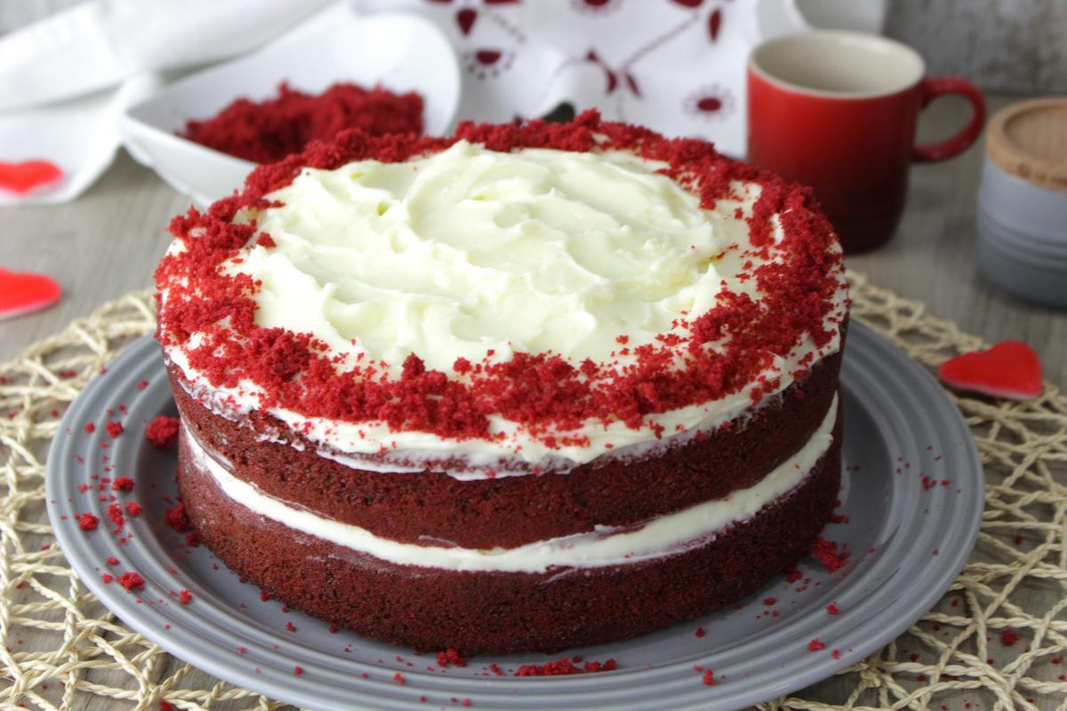 Tarta red velvet sin lactosa o tarta terciopelo rojo