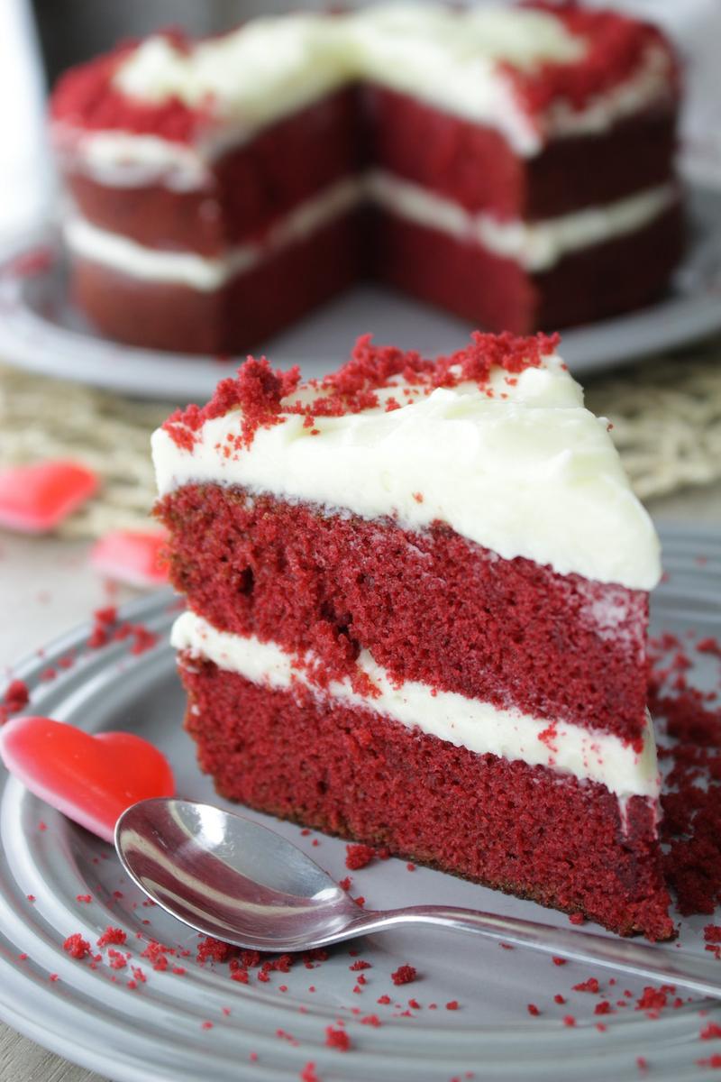 Tarta red velvet sin lactosa o tarta terciopelo rojo