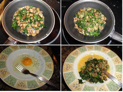 Foto del paso 4 de la receta Tortilla de espinacas y champiñones 
