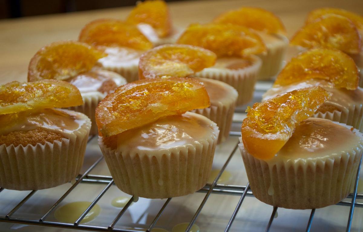 Cupcakes de naranjas confitadas