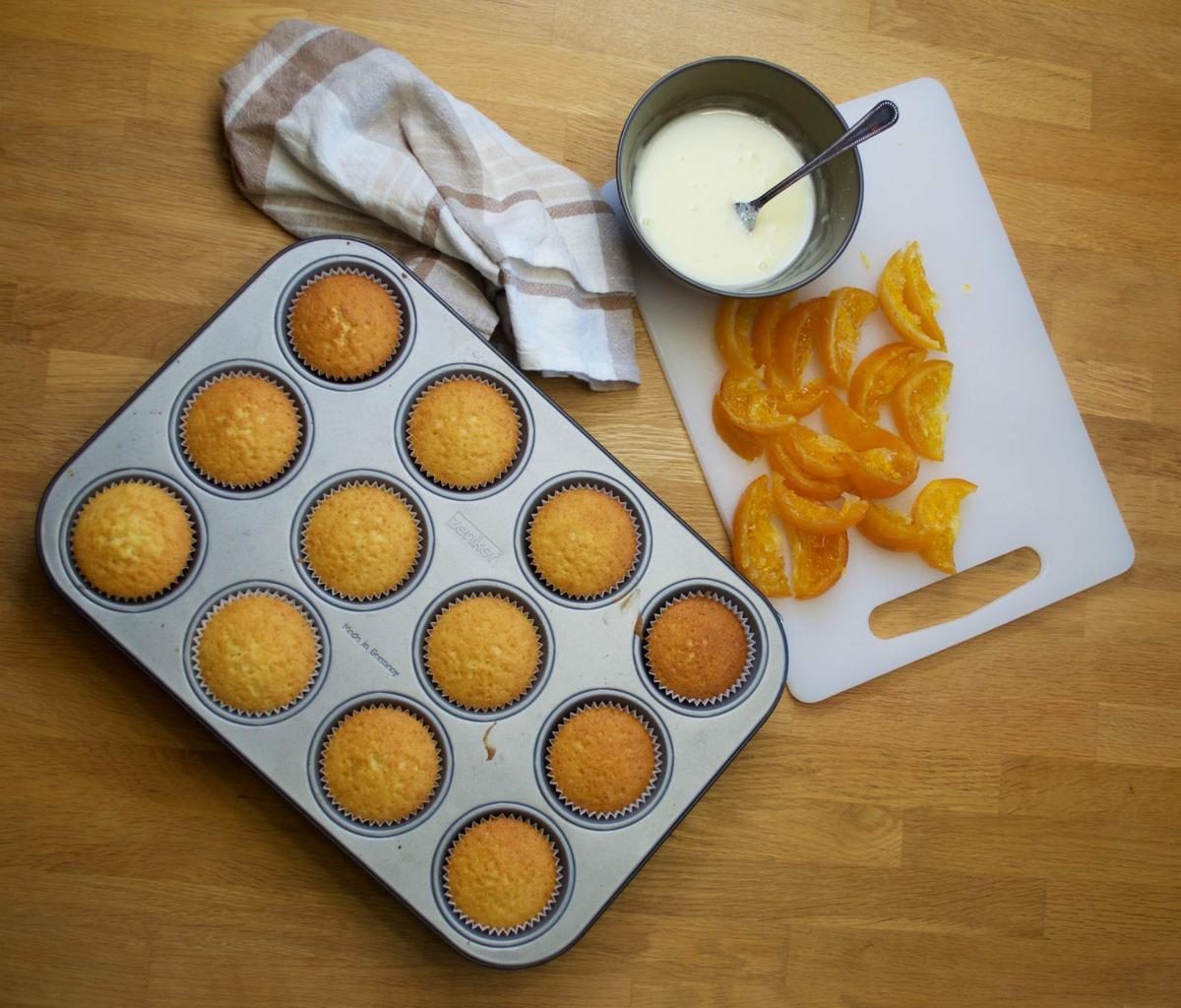 Cupcakes de naranjas confitadas