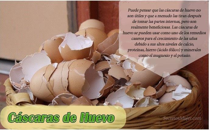 remedios caseros para el crecimiento de las uñas - cáscaras de huevo