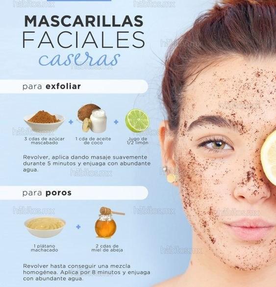 mascarillas faciales caseras poros exfoliar belleza beauty