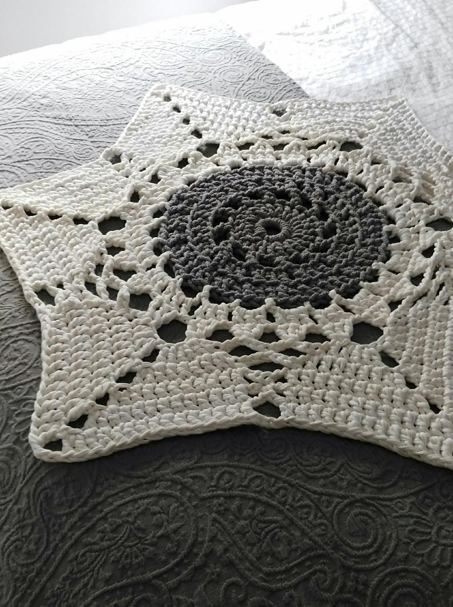 estrella alfombra ganchillo