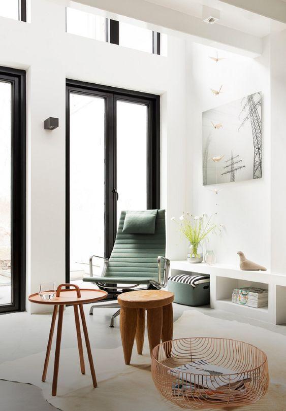 decoralinks | house in Amsterdam - green eames style armchair