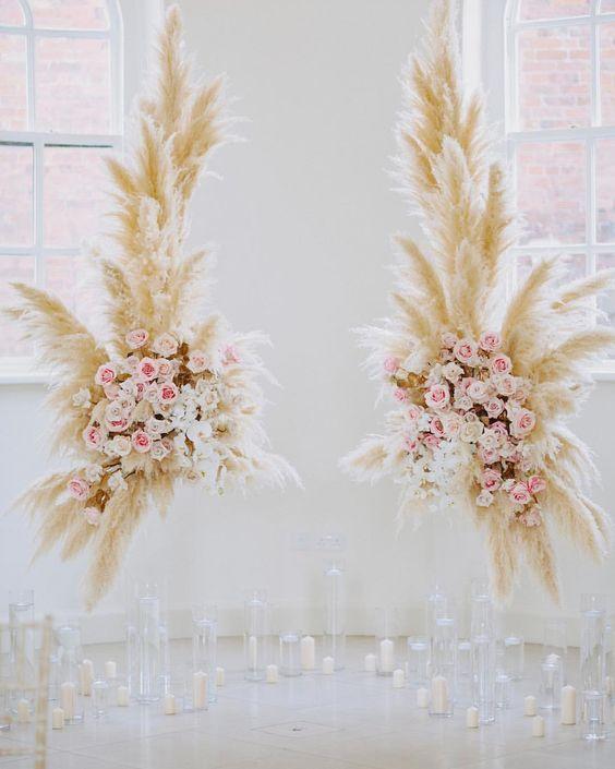 Decorar ceremonia con pampas