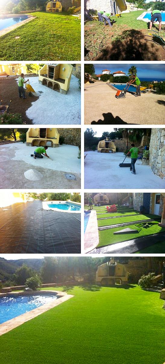 Instalación de césped artificial Portal Jardín