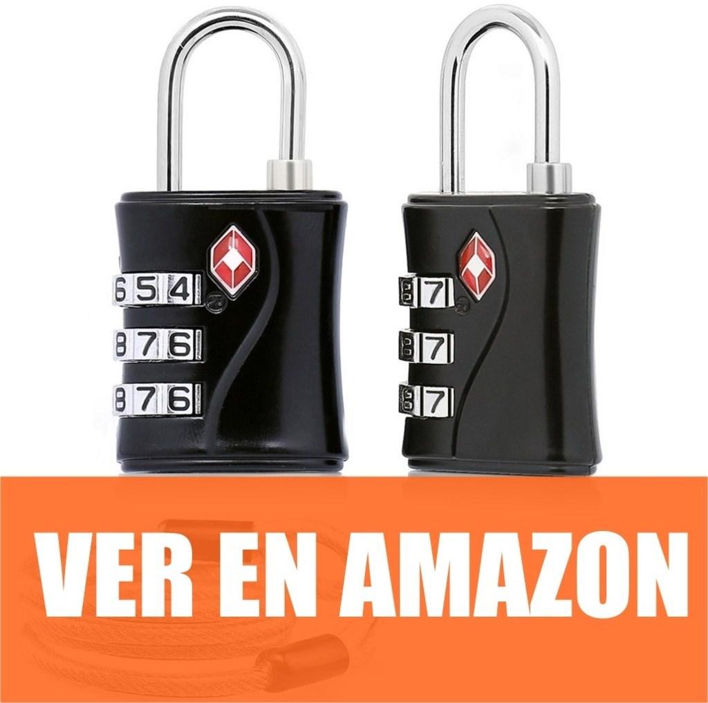 Aspen - Candado para equipaje con cable de bloqueo