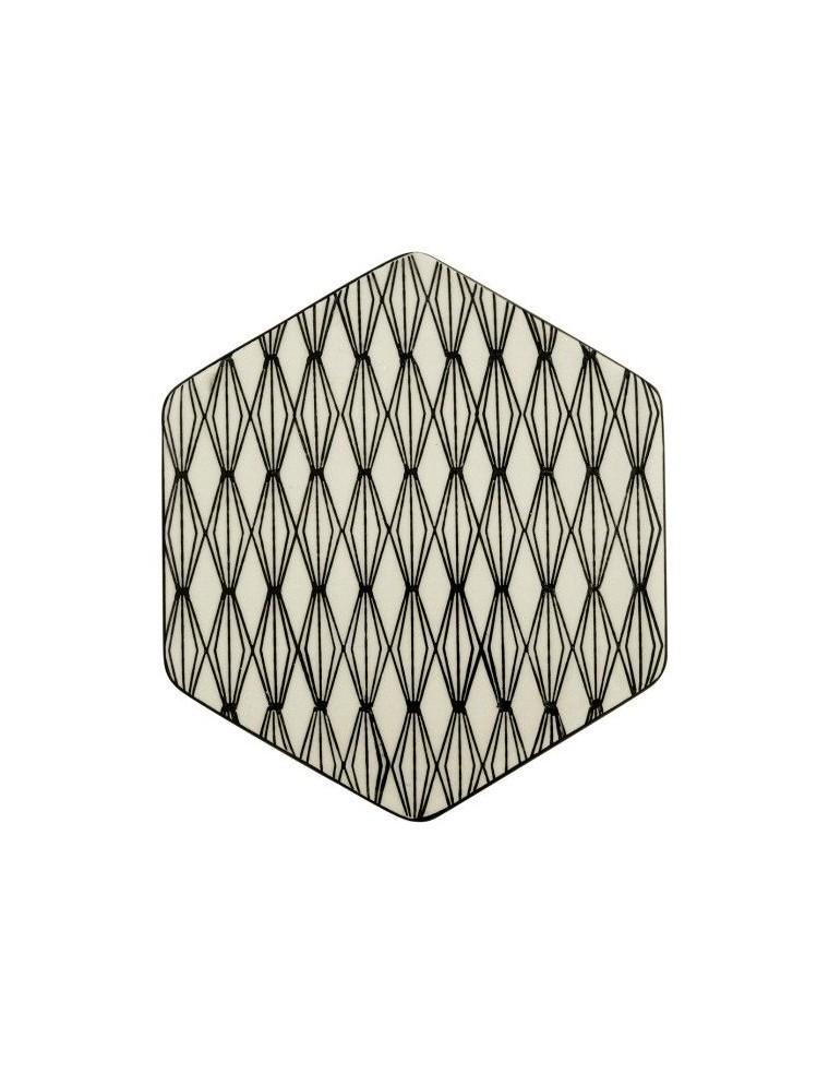 BANDEJA HEXAGONAL DE CERÁMICA ROMBOS GREEN GATE