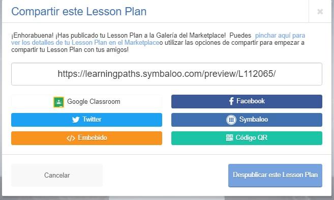 Lesson Plan en Symbaloo. Compartir en redes sociales.