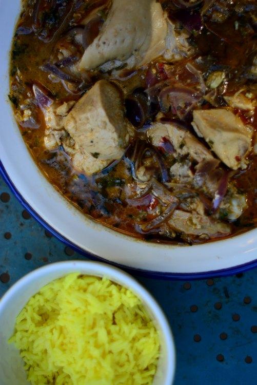 pollo tikka al estilo hindú