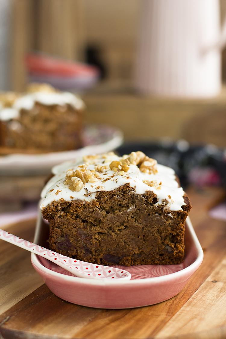 Plum cake de Canela Saludable sin gluten, sin leche, sin huevos