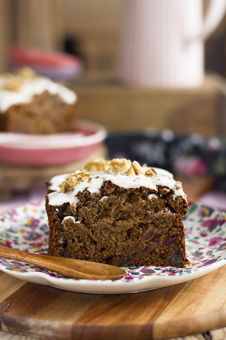 Plum cake de Canela Saludable sin gluten, sin leche, sin huevos