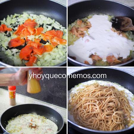 receta pasta con salmon