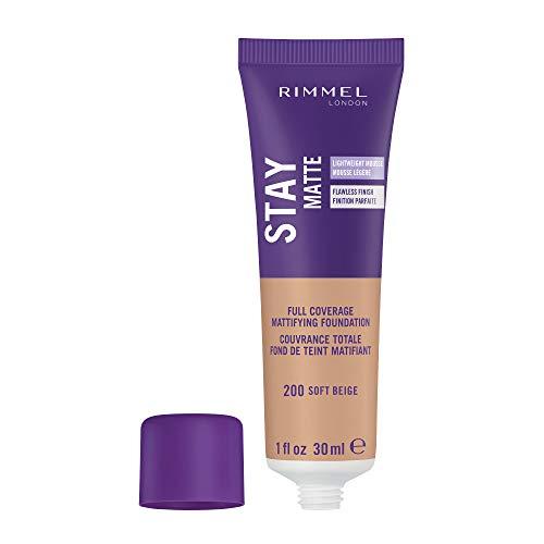 Rimmel London Stay Matte Base de Maquillaje Tono 200 Soft Beige - 41,545 gr