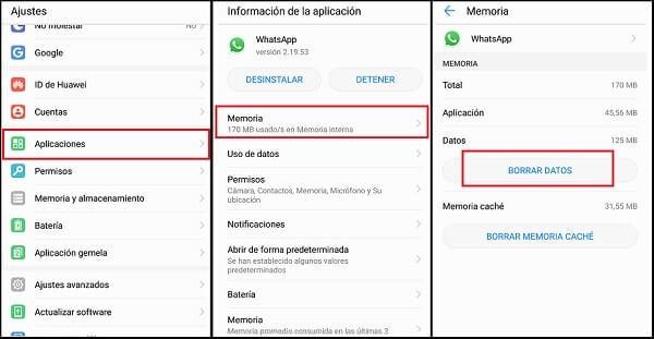 eliminar datos aplicación android