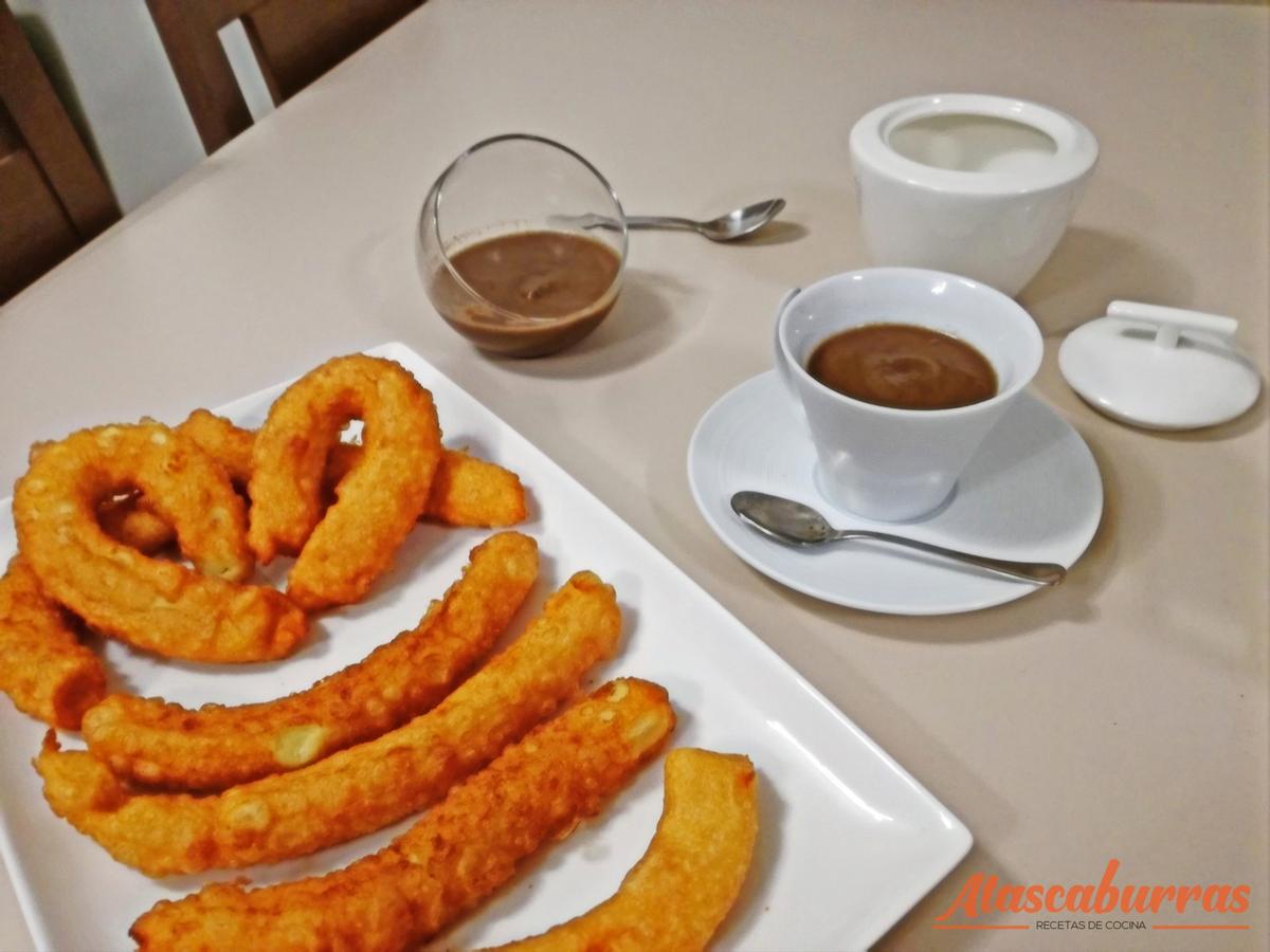 Receta de trampantojo de churros con chocolate