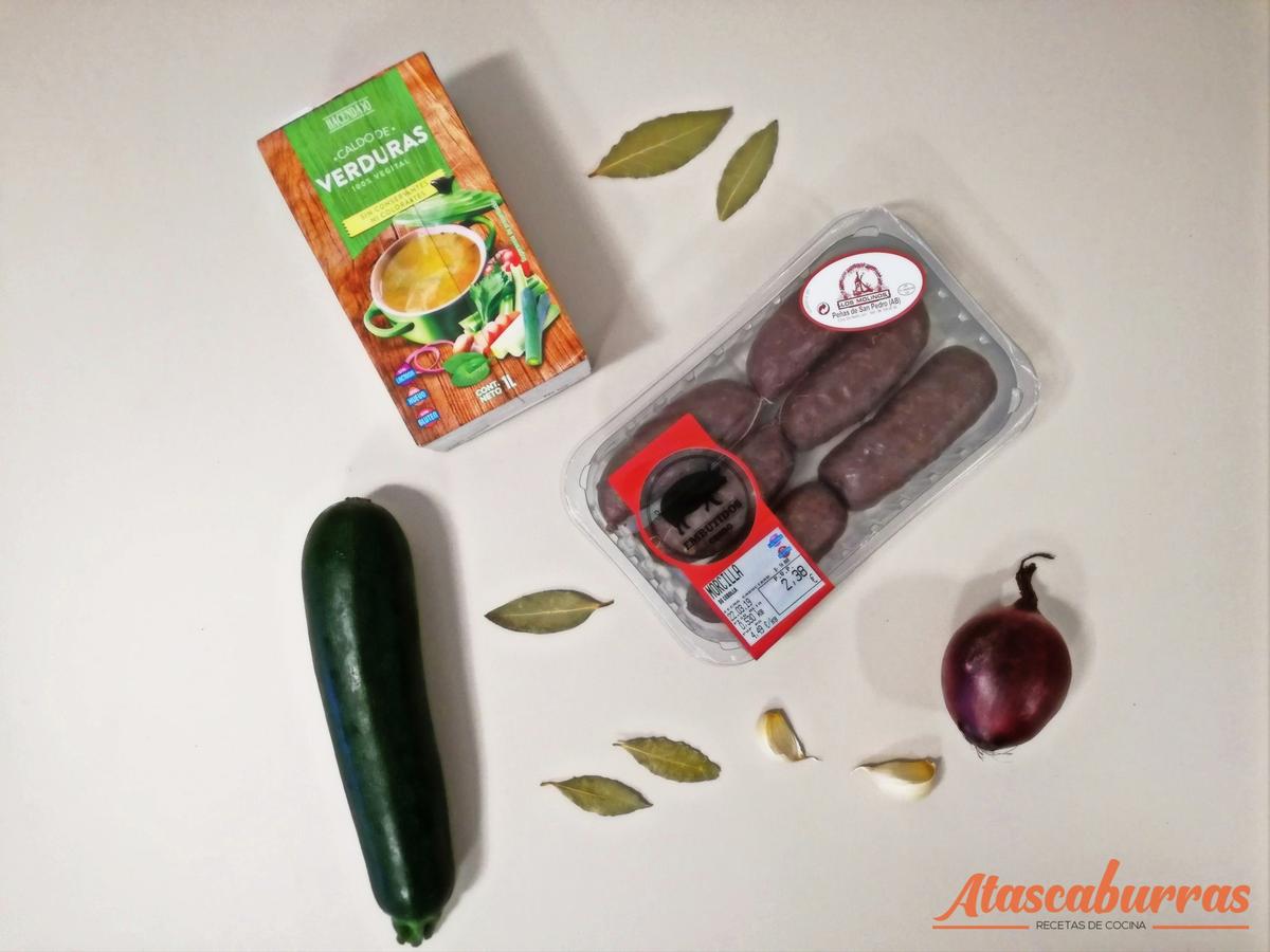 ingredientes para la crema de morcilla