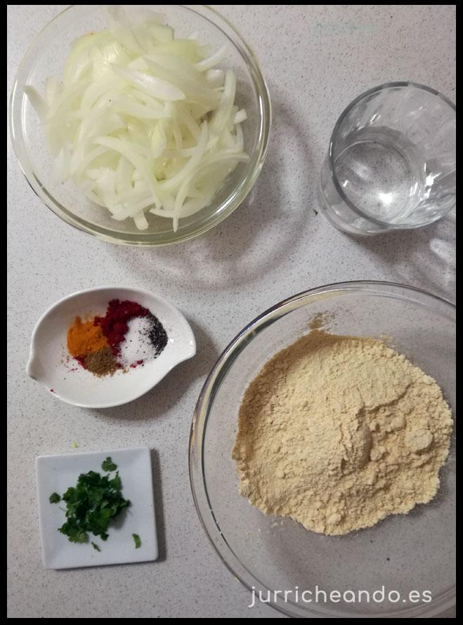 Bhajis Cebolla. Aperitivo indio