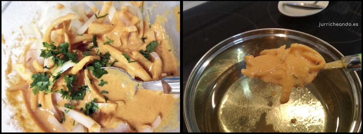 Bhajis Cebolla. Aperitivo indio