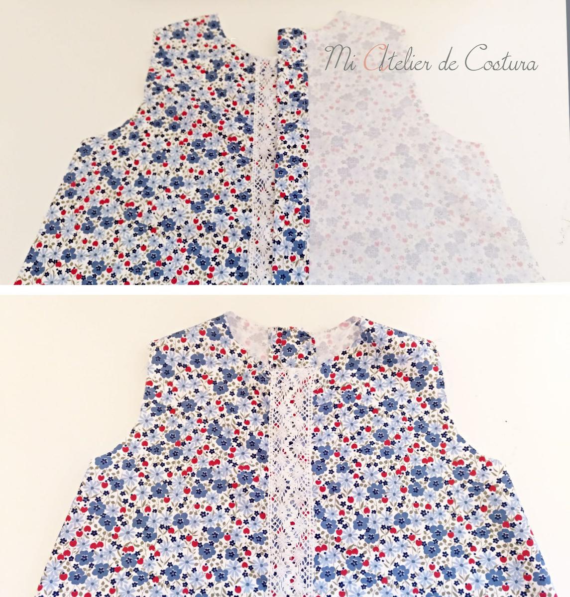 vestido trapecio con volante niña