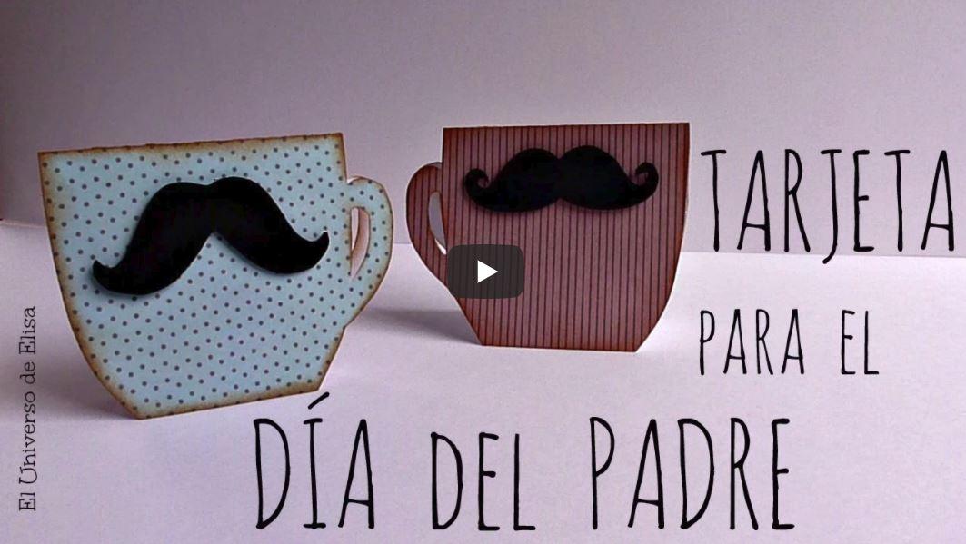 Tarjeta taza de café y bigote para el día del padre