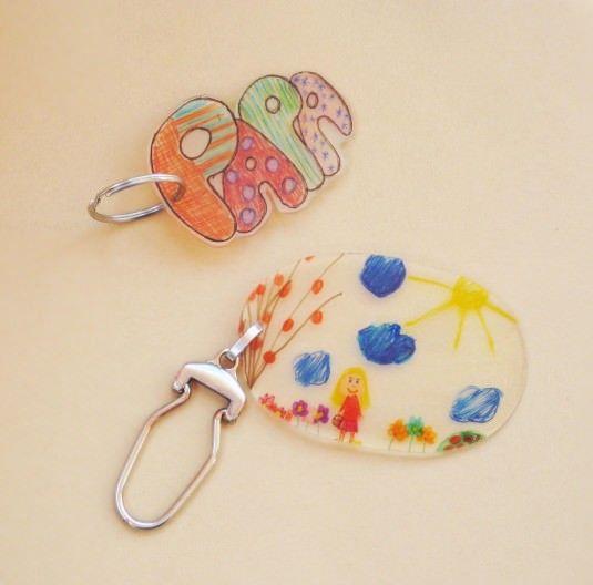 llaveros con plástico mágico para el día del padre