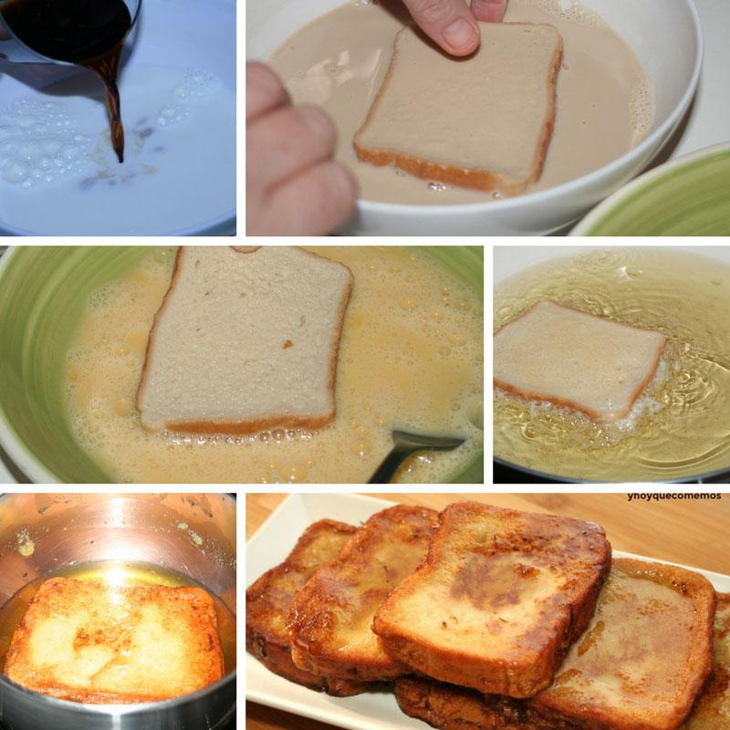 torrijas con leche y vino dulce