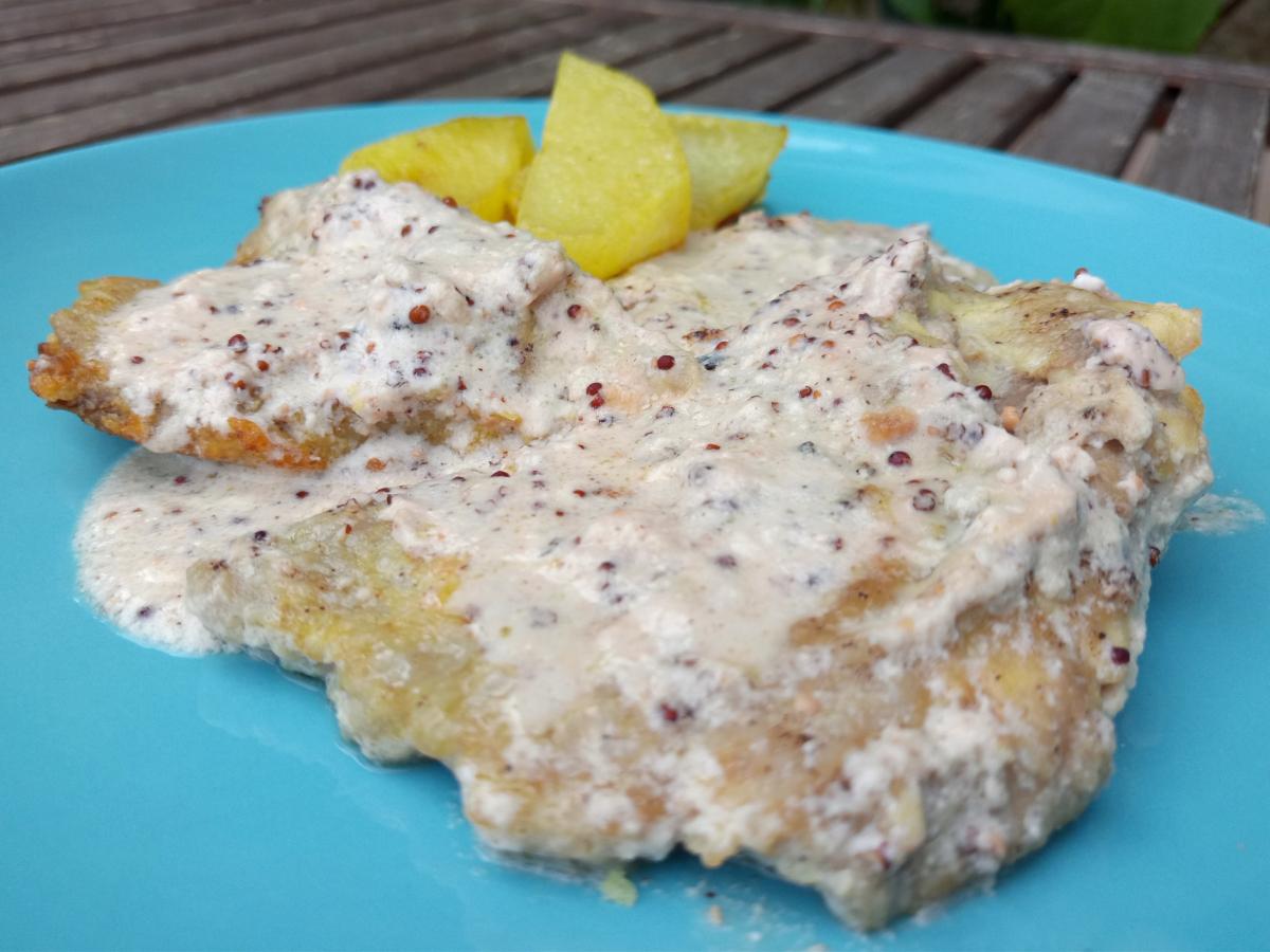 escalopines de ternera en crock pot - pan uvas y queso 