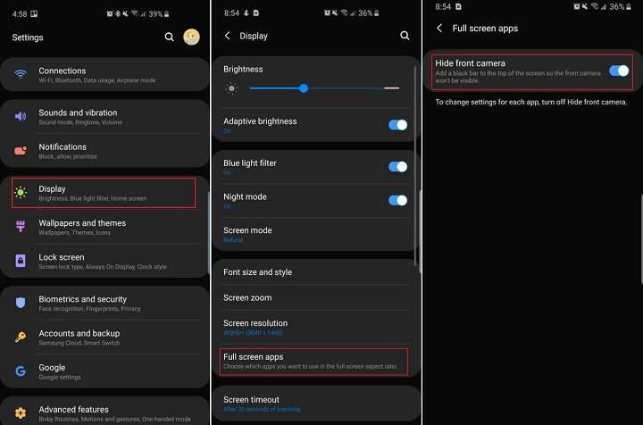 Cómo quitar el agujero de la cámara en el Galaxy S10, S10+ y S10e
