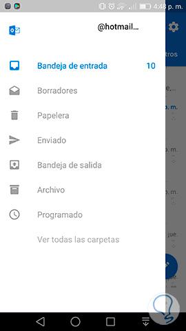 bandeja entrada hotmail android