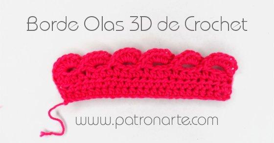 Borde olas 3d de Crochet blog