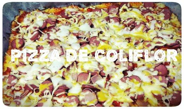pizza keto con masa de coliflor