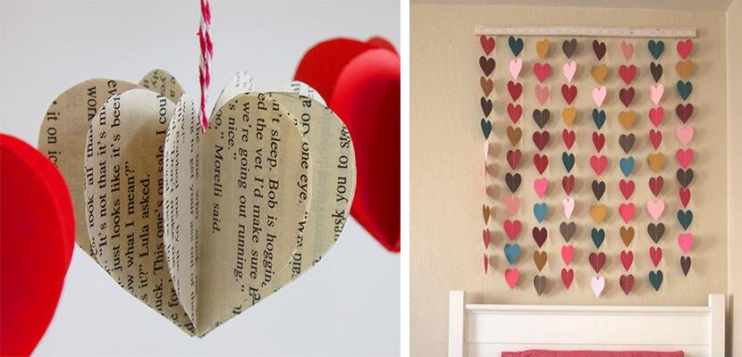 Corazones de papel