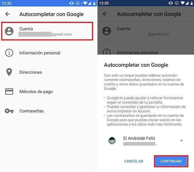 Como usar el autocompletar para recordar contraseñas automáticamente en Chrome, aplicaciones y otros servicios desde el móvil