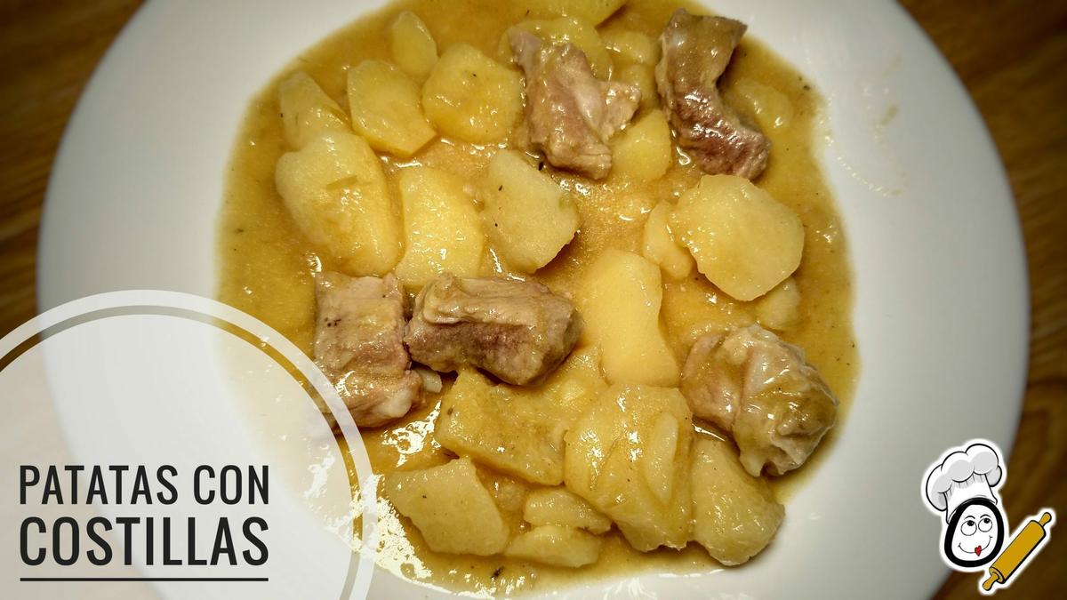 Patatas guisadas con costillas en Thermomix.