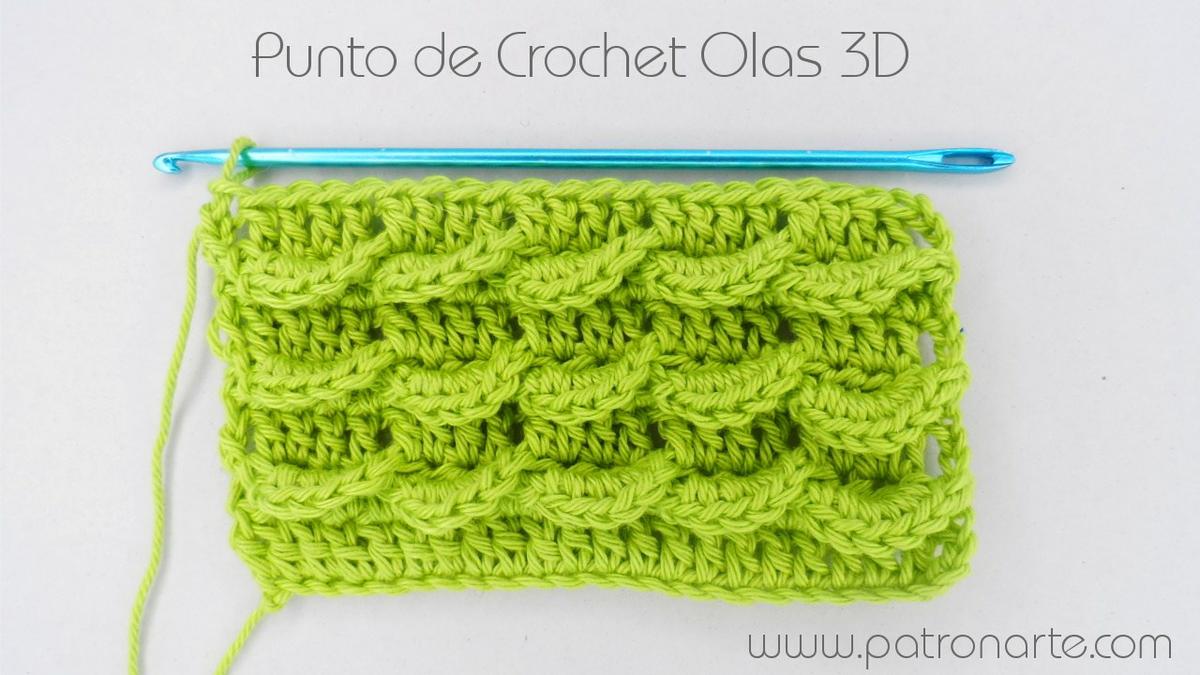 Punto Olas 3D de Crochet - Ganchillo