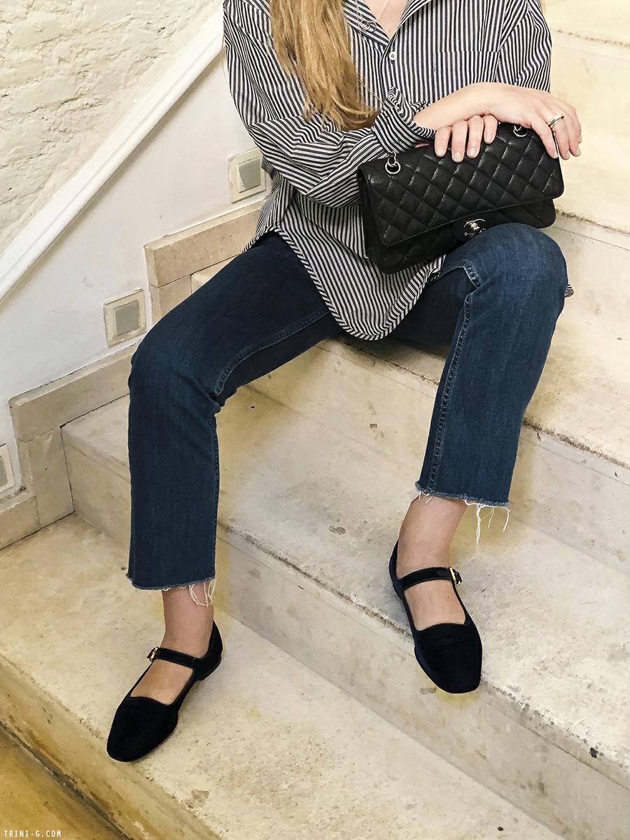 Trini | Levis 501 jeans Balenciaga striped shirt