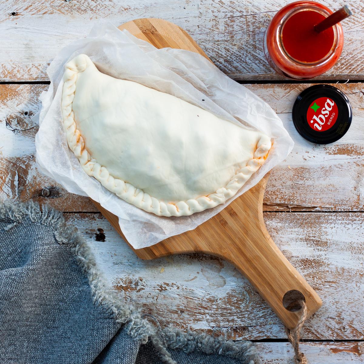 Calzone vegetal con extra de queso