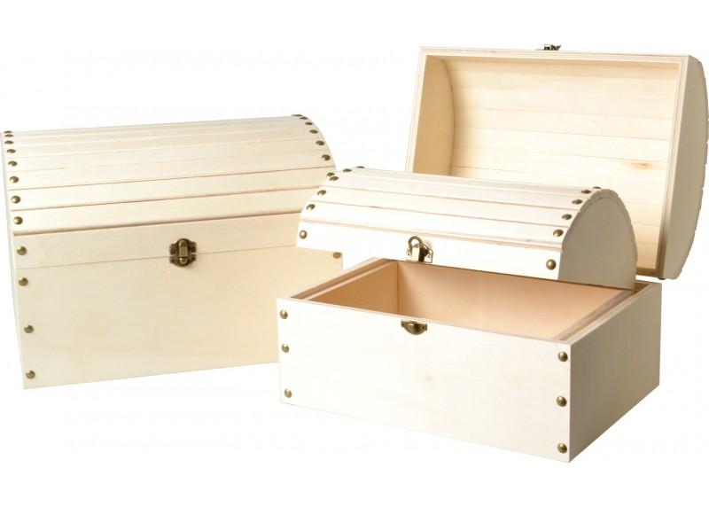 baúles de madera para decorar con materiales para manualidades