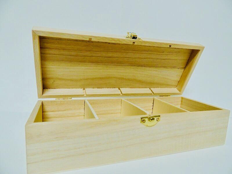 caja de madera alargada para té - Conideade Materiales para Manualidades