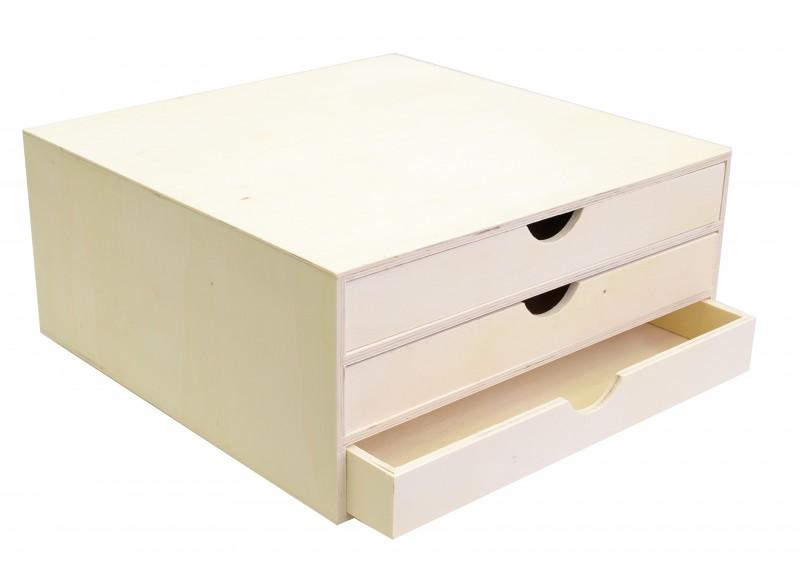 Cajonera de madera para guardar papeles scrapbooking o decoupage